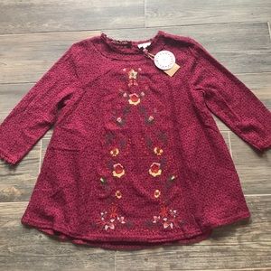 Lace, floral embroidered Top